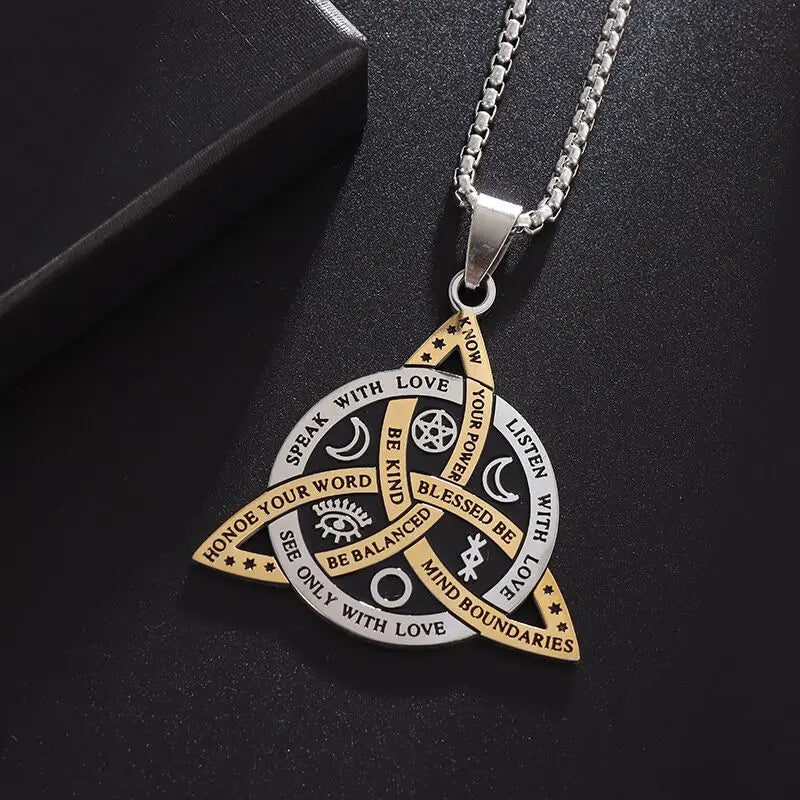 Vegvisir Nordic Rune Compass Pendant Necklace — Zinc Alloy