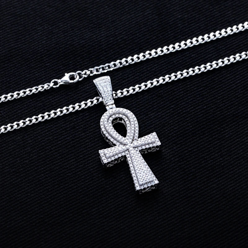 Iced Out Cross Pendant — 925 Silver