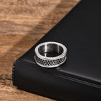Iced Out Black CZ Stone Ring 8mm — Stainless Steel