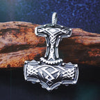 BEIER thor's hammer mjolnir pendant necklace viking scandinavian norse viking necklace with stainless steel chain