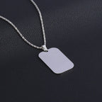 Hip Hop Military Style Stainless Steel Dog Tag Pendant Necklace for Men Women Gold Plated Personalized Id Card Name