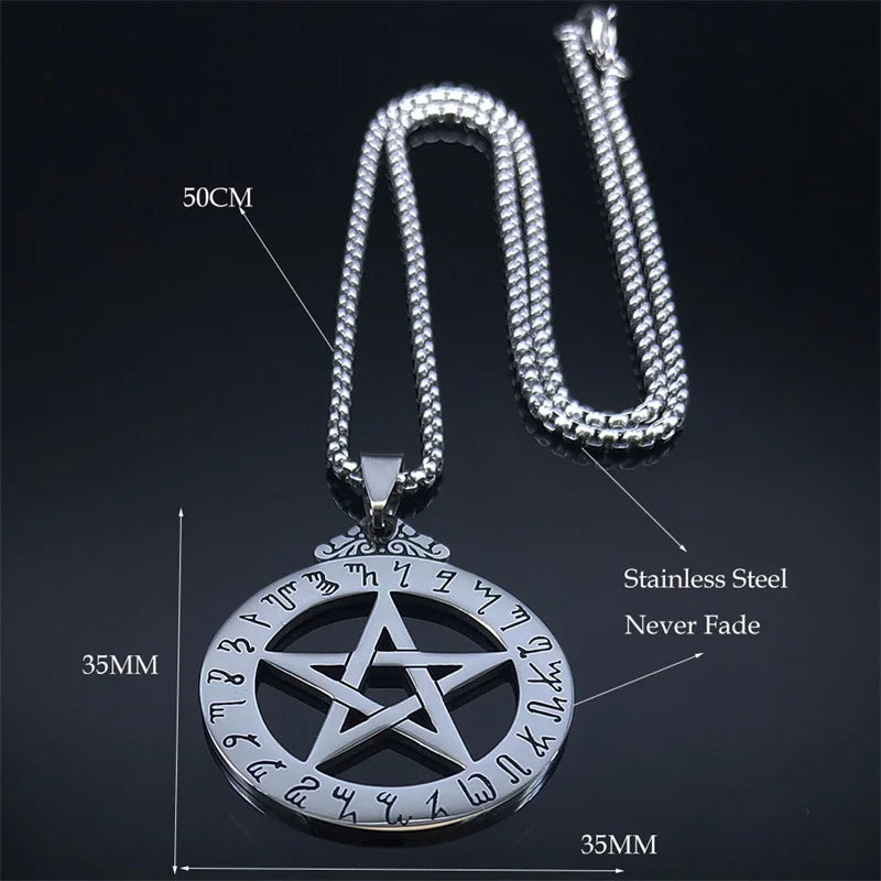 Star Odin Steel Pendant Norse Viking Wicca Pentacle