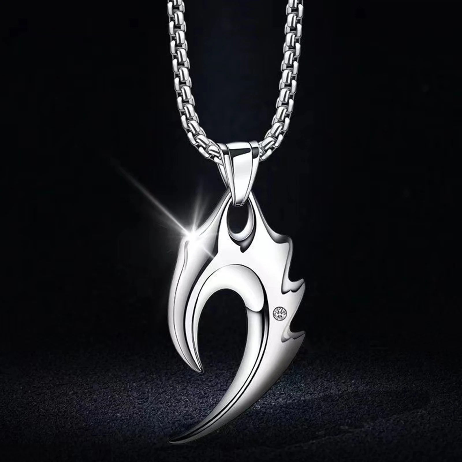 Wolf Tooth Man Necklaces Rock Punk Animal Pendant Collar Valentine's Father's Day Birthday Party Gifts Stainless Steel