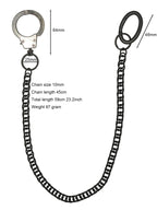 Biker Jeans Waist Chain Keychain — Black-Tone 10mm Carabiner