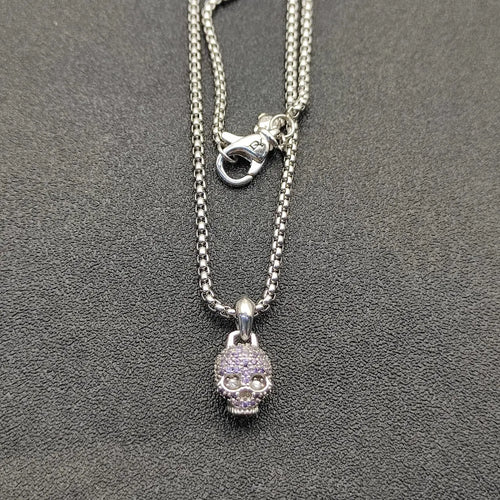 2025 New High-Quality Christmas Fashion Simple Skull Head Necklace Halloween Gift