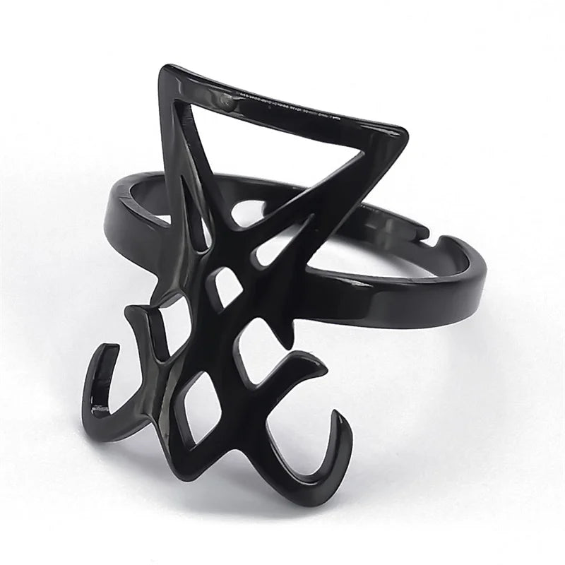 Gothic Sigil Ring — Stainless Steel Adjustable