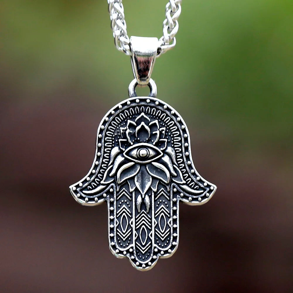 New Design Stainless Steel religion Virgin flower Hexagram Pendant Biker Gothic fashion Jewelry Wholesale High Quality Gift