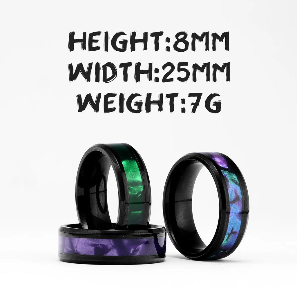 Black Aurora Ring Stainless Steel