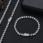 Star Tennis Chain Necklace Iced Out CZ