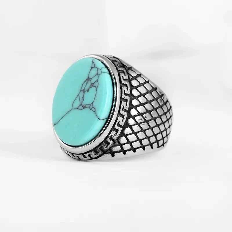 Gothic Dropshipping New Unisex 316L Stainless Steel Cool Punk Classic 3 Colour Stone Ring Pattern Hollowing Anels Anniversary