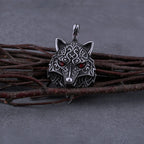 Viking Wolf Head Pendant Necklace — Stainless Steel