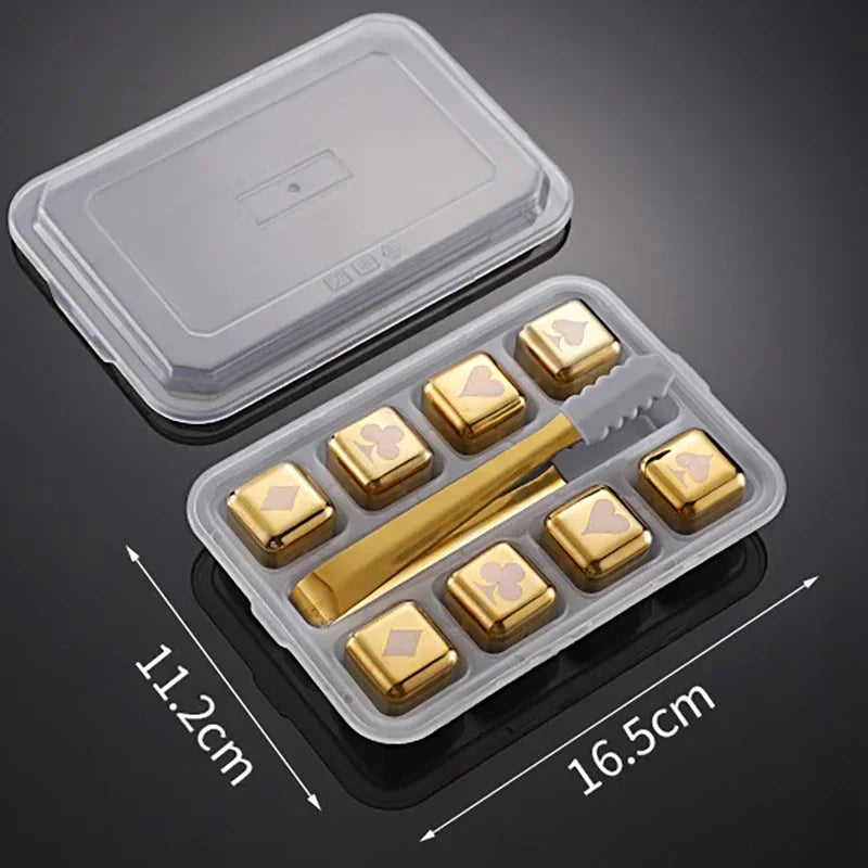 Reusable Whiskey Stones Stainless Steel Ice Cubes Quick-Freeze Wine Cooler Food Grade Metal Pellets Beer Cooler Bar