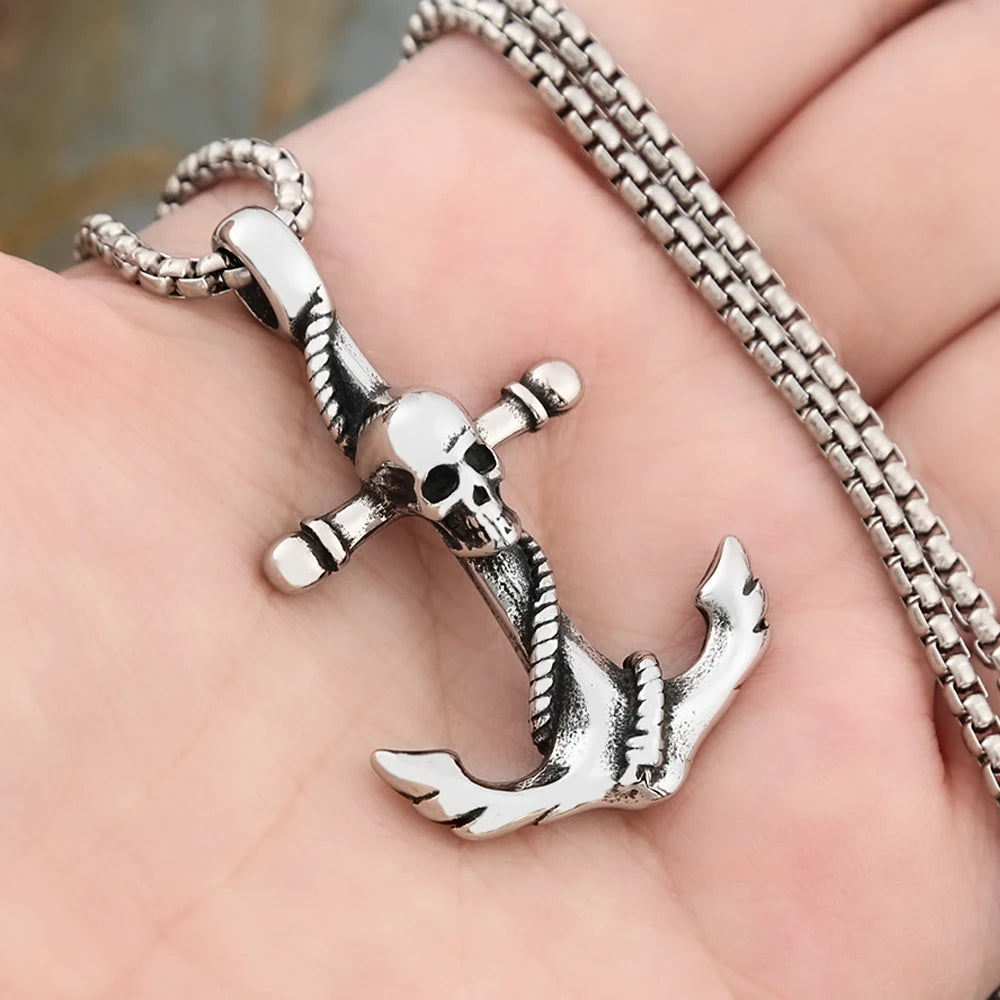 Gothic Skull Pendant Necklace — Stainless Steel