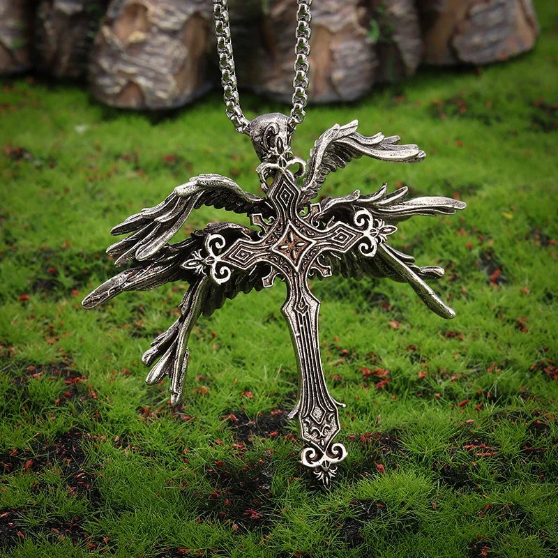 Seraph Warrior Pendant Necklace — Zinc Alloy