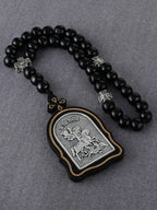 Russian Orthodox Icon Wood Rosary Pendant Necklace Prayer Beads