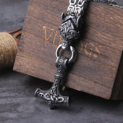 Viking Wolf Head King Chain Amulet Pendant — Stainless Steel