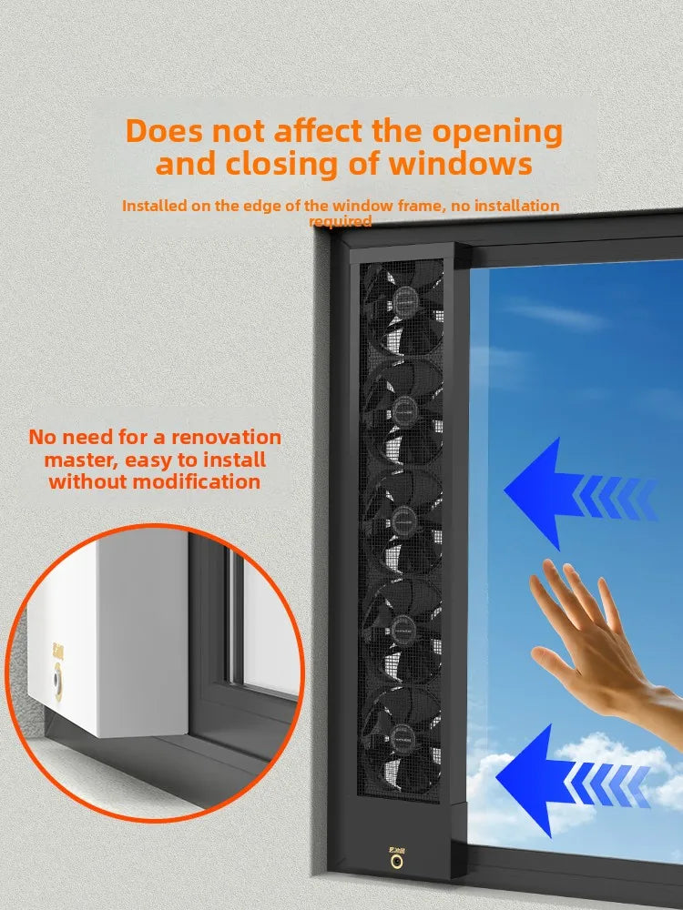 Household no-drill window exhaust fan, no installation required no hole needed, glass window ventilation fan powerful