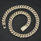 Cuban Chain Necklace Iced Out Gold 15MM