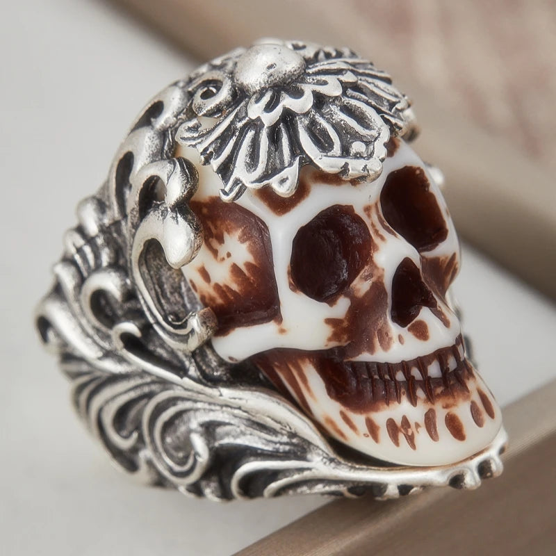Hip Hop Style Skull Shaped Party Gift Jewelry with Adjustable Opening, 1 Ring