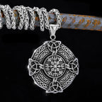 Nordic Totem Amulet Rune Necklace Retro Geometric Pattern Stainless Steel Jewelry Viking Punk Pendant Men's Fashion