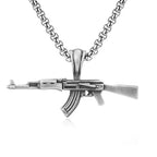 Fashionable and Domineering Ak-47 Submachine Gun Pendant Necklace Suitable for Men\'s Personalized Hip-Hop Rock Punk