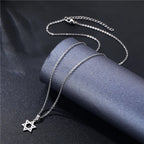 Minimalist Vintage Star of David Necklace Stainless Steel Jewish Symbols Necklace Men's Religious Amulets Jewelry Gifts