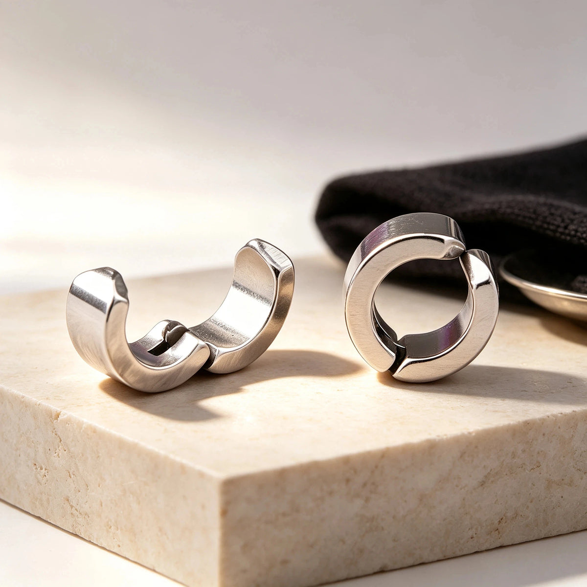Geometric Clip-On Ear Cuff Earrings — Minimalist