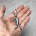 Carved Wolf Teeth Men Necklaces With Pendant Stainless Steel Jewelry For Male Women Punk Hip Hop Accessories Gifts