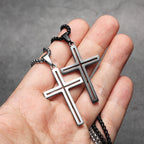Cross Pendant Necklace Stainless Steel Hollow