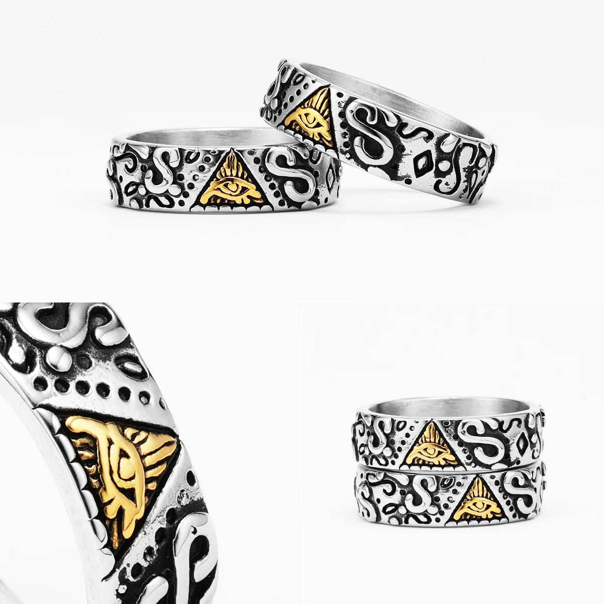 Masonic Eye Ring — Stainless Steel