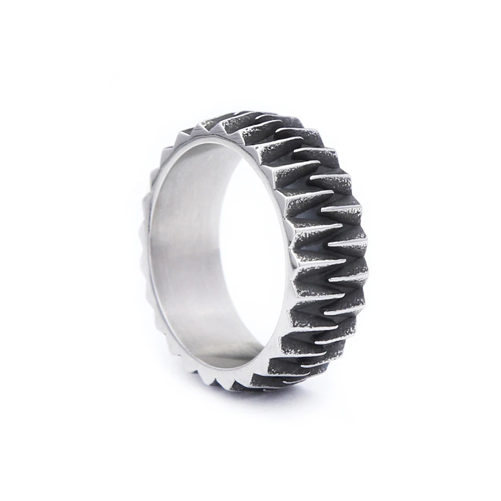 Geometric Gear Ring — Stainless Steel