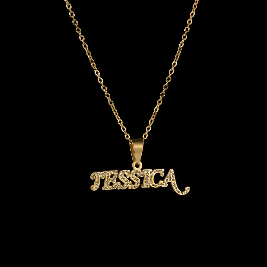 Personalized Custom Zircon Name Necklace Stainless Steel for Women Men Double Layers Zircon Twist Chain Birthday Jewelry Gift