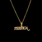 Personalized Custom Zircon Name Necklace Stainless Steel for Women Men Double Layers Zircon Twist Chain Birthday Jewelry Gift