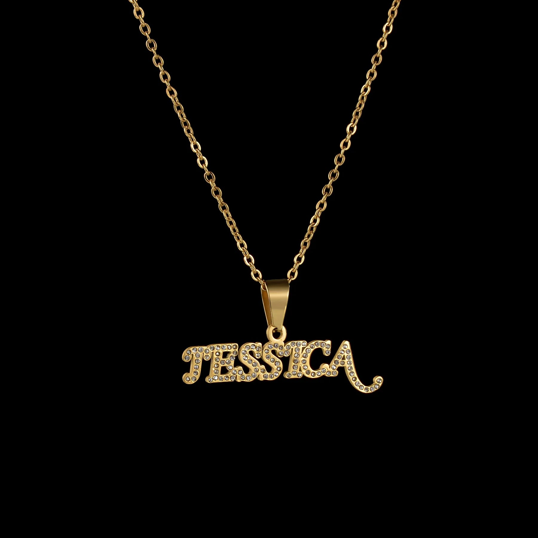 Personalized Custom Zircon Name Necklace Stainless Steel for Women Men Double Layers Zircon Twist Chain Birthday Jewelry Gift