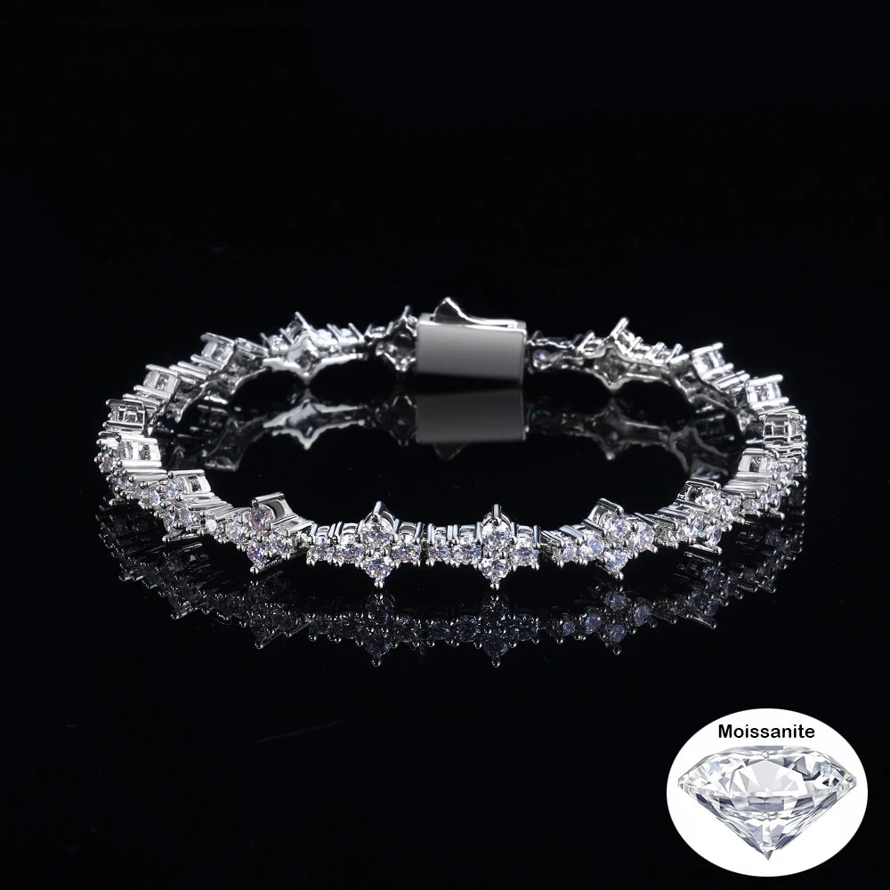 Tennis Chain Necklace Stainless Steel 6.5MM Cluster