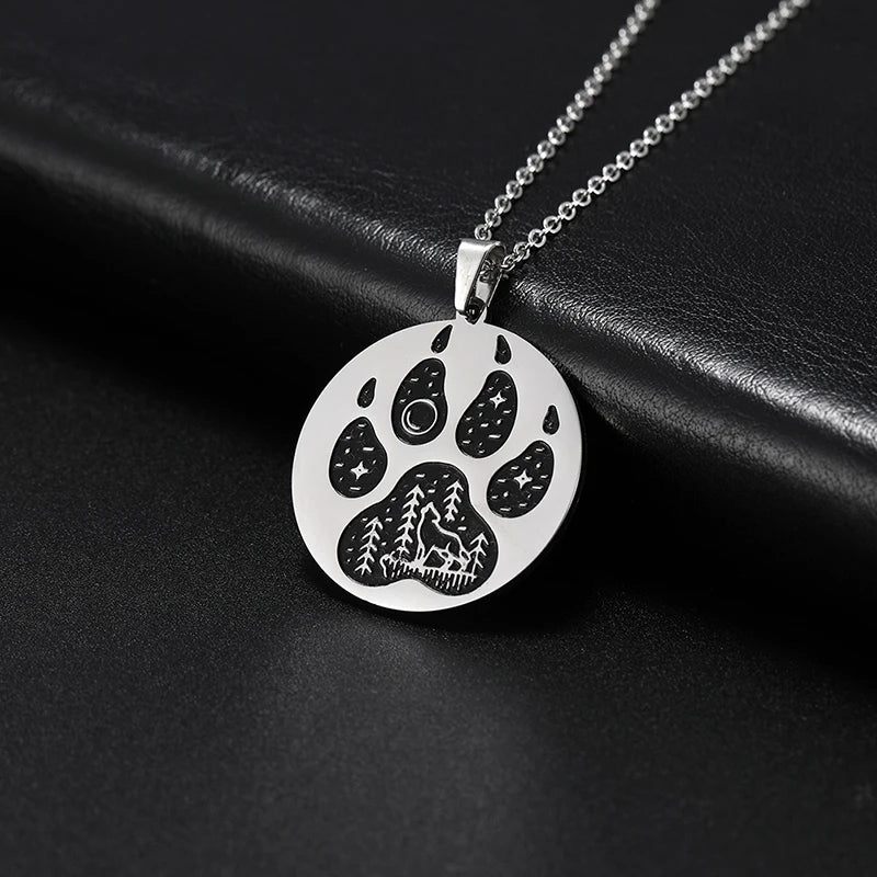 Wolf Cat Claw Pendant Necklace — Stainless Steel