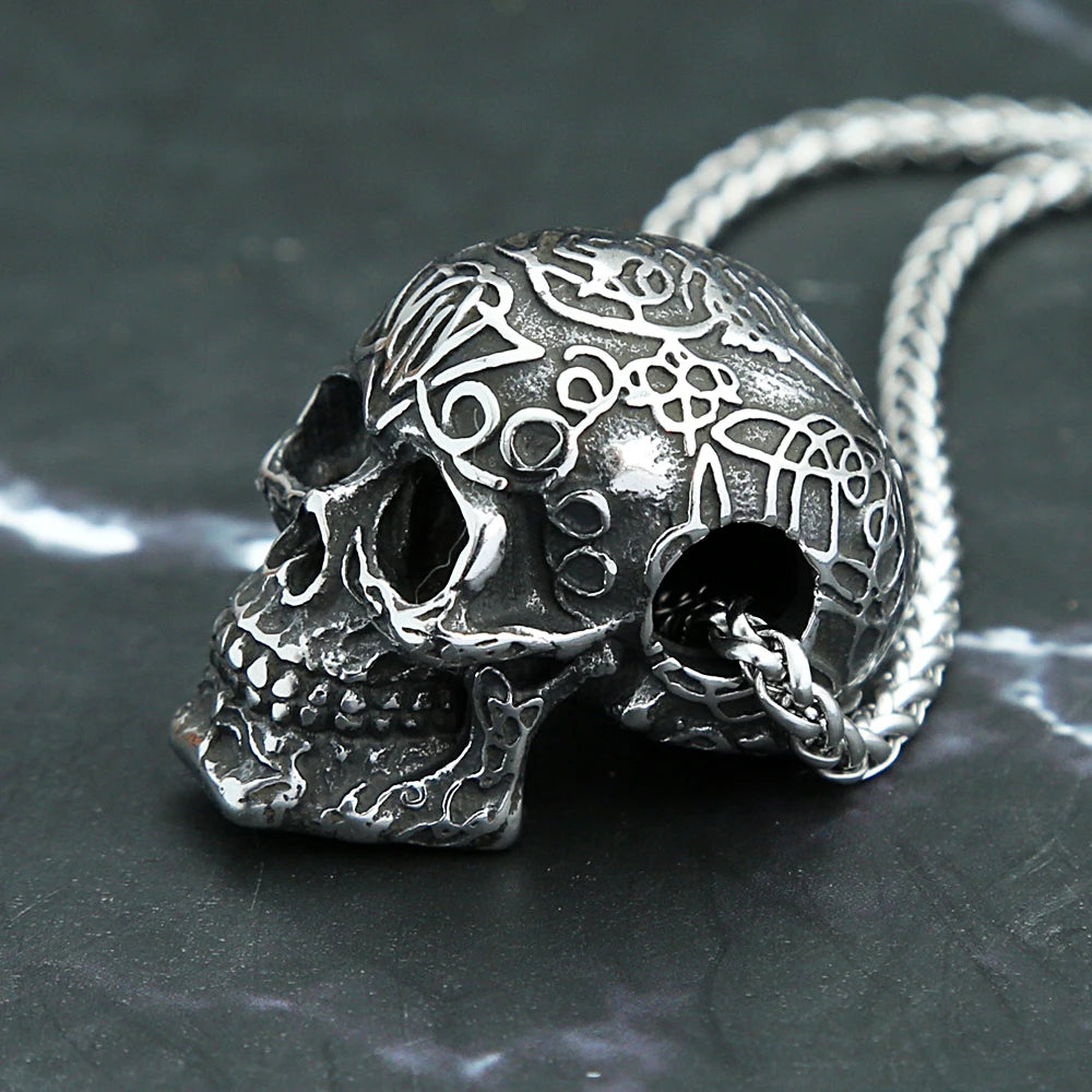 Gothic Skull Stainless Steel Pendant Necklace