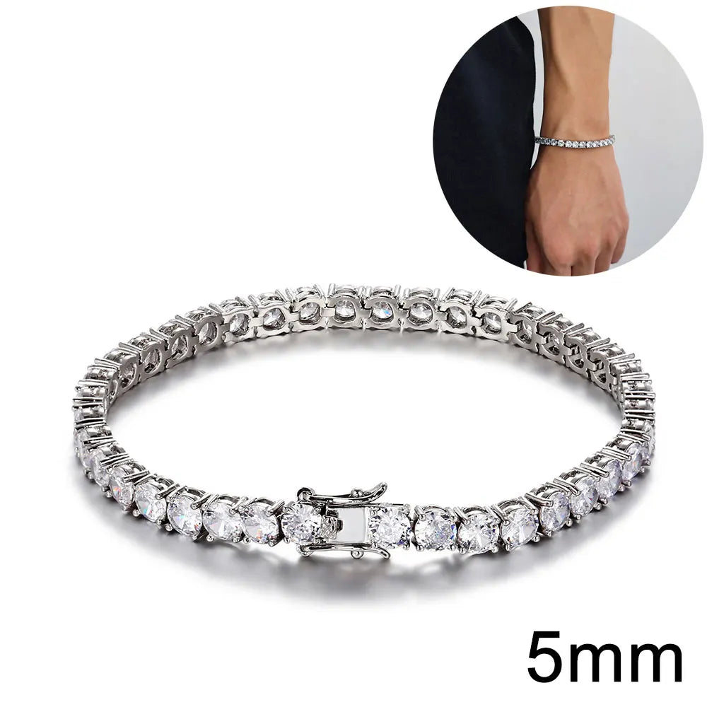 Iced Out Tennis Bracelet Stainless Steel 10/12MM
