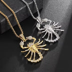 High Quality Zircon Scorpion Lobster Pendant Necklace, Hip Hop Rock Party Jewelry Accessories for Men Women