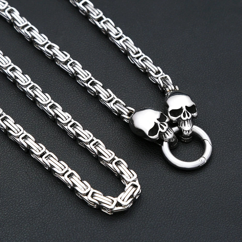 Gothic Skull Steel Pendant Punk Dimensional