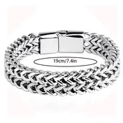 Stainless Steel Bracelet Layered Braided