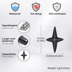 Black Star Stud Earrings — Stainless Steel
