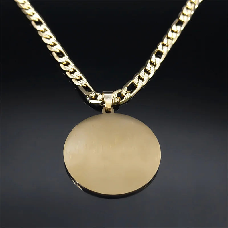 Yin Yang Pendant Necklace for Men Stainless Steel Gold Color Chinese Taoism Ba Gua Taichi Sign Necklaces Jewelry Gifts