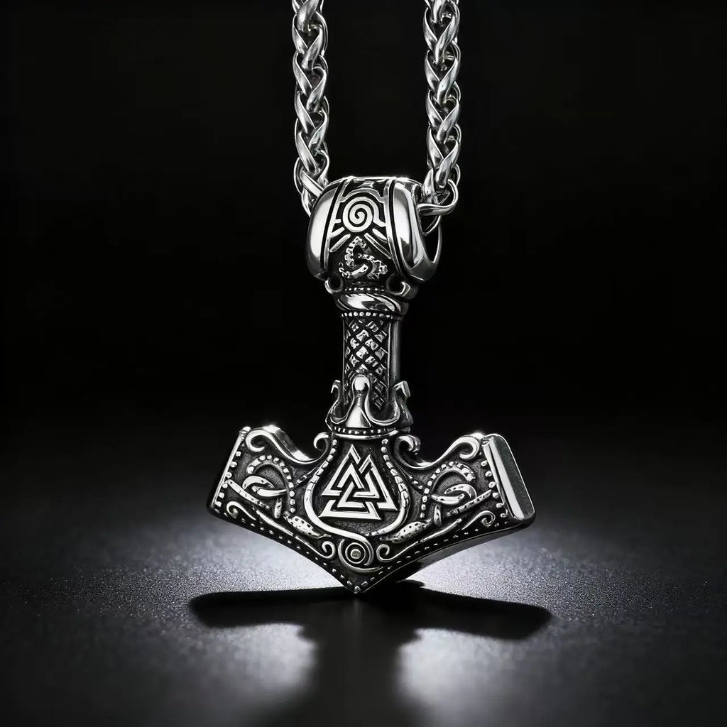 Odin Rune Viking Stainless Steel Pendant Necklace