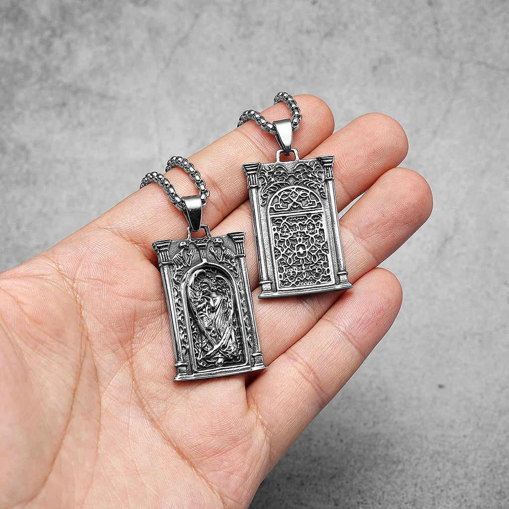 Angel Gabriel Pendant Necklace — Stainless Steel