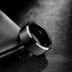 8mm Comfort Fit Black Stainless Steel Ring Durable Classic Band Fashion Jewelry Gift for Men Teens Adults Daily Wear