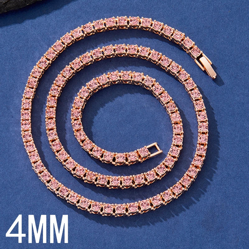 4mm Tennis Chain Necklace & Bracelet Set — Two-Tone