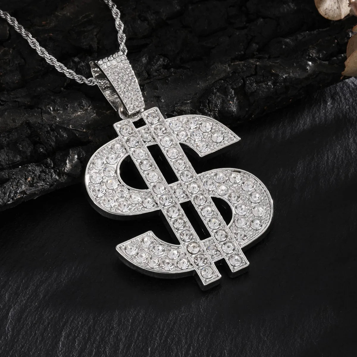 Hip Hop Fashion Accessories From Europe And America HIPHOP Dollar Shaped Pendant Necklace Hip-hop Men's Necklace Pendant