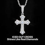 Iced Out Cross Pendant Necklace Jesus CZ