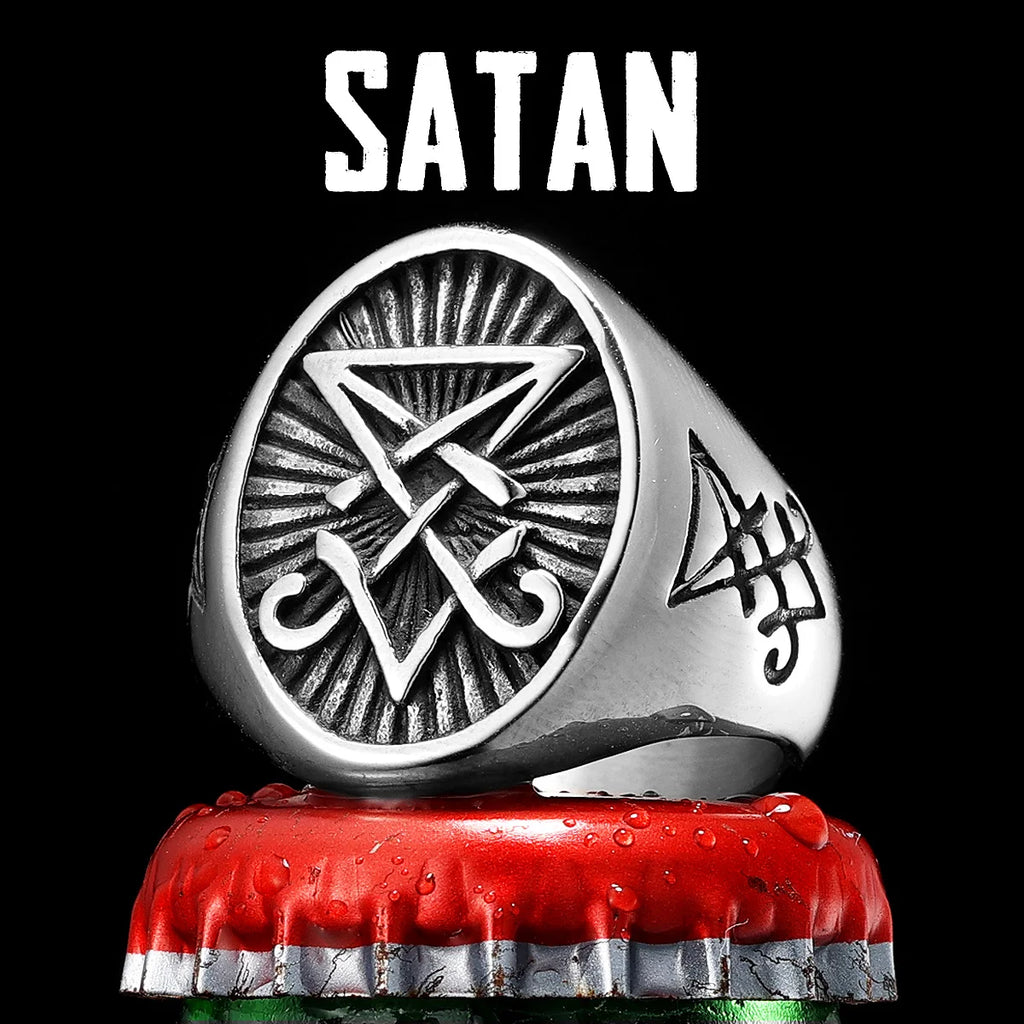 Satan Rune Ring Stainless Steel